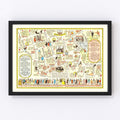 Vintage Map of Bath, United Kingdom 1948