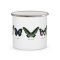 Enamel Camping Mug — Vintage Butterfly Field Guide Design