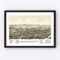 Vintage Map of Schuylerville, New York 1889