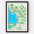 Vintage Map of Santa Cruz County, California 1966