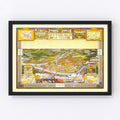 Vintage Map of Pittsburgh, Pennsylvania 1939
