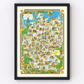 Vintage Fairy Tale Map of Germany, 1960