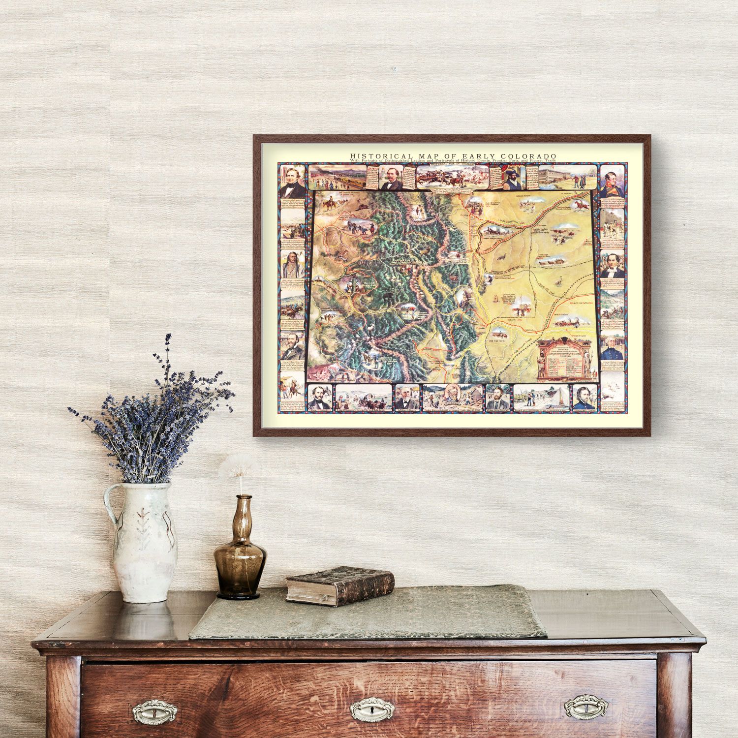Vintage Map of Colorado 1935