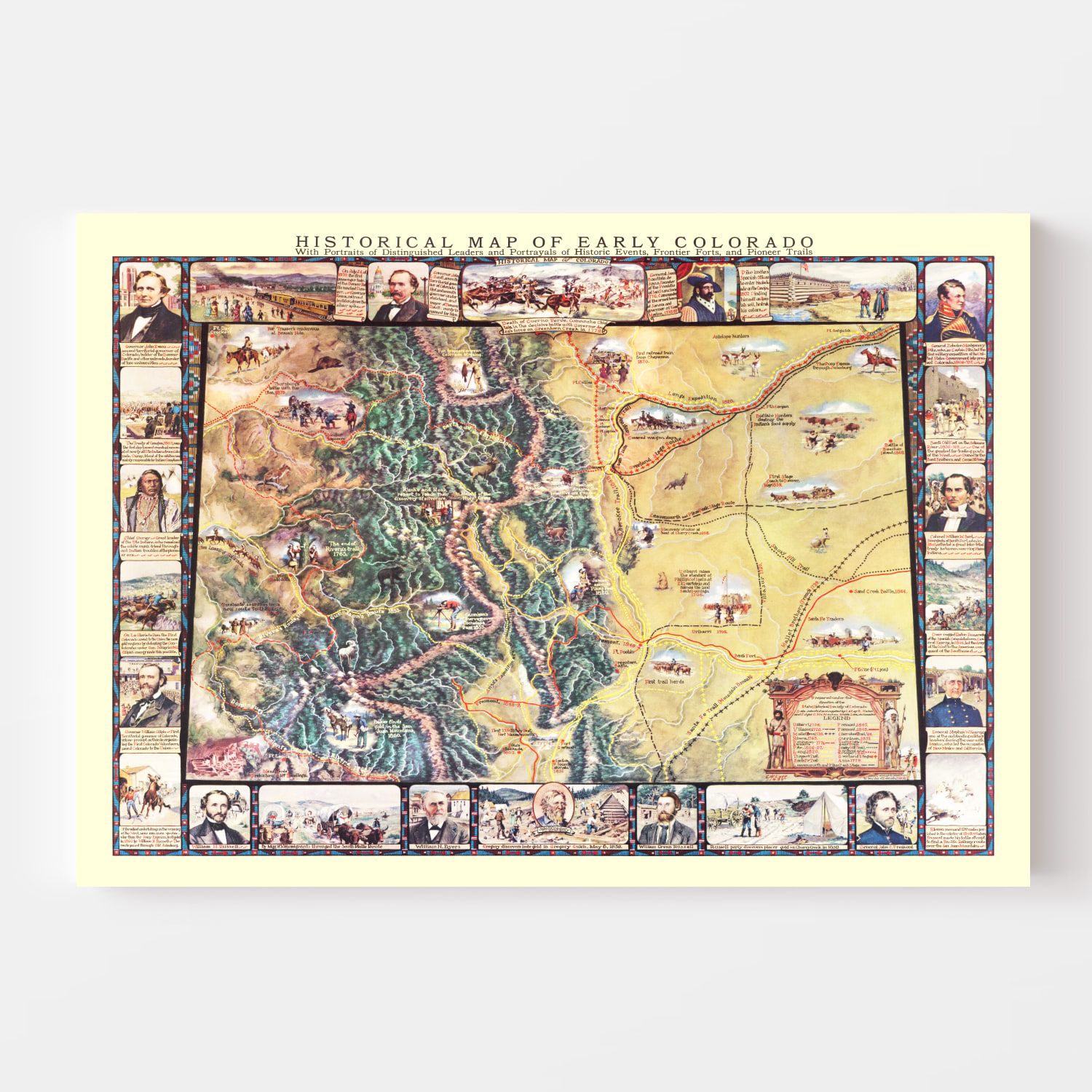 Vintage Map of Colorado 1935