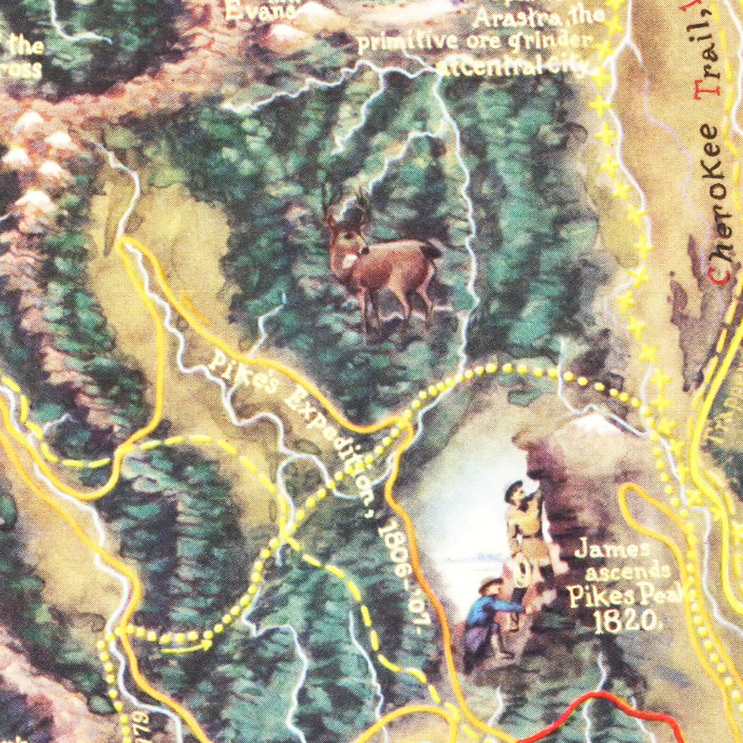 Vintage Map of Colorado 1935