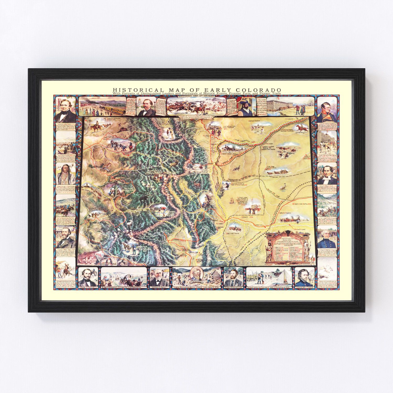 Vintage Map of Colorado 1935