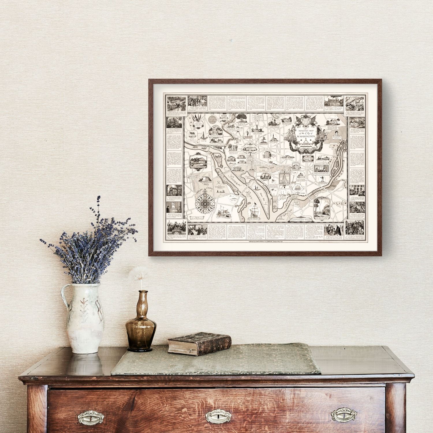 Vintage Map of Washington, DC, Washington DC 1938