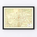 Vintage Map of Szechwan China, 1917