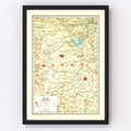 Vintage Map of Hunan China, 1917