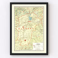 Vintage Map of Kiangsi China, 1917
