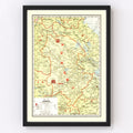 Vintage Map of Anhwei China, 1917