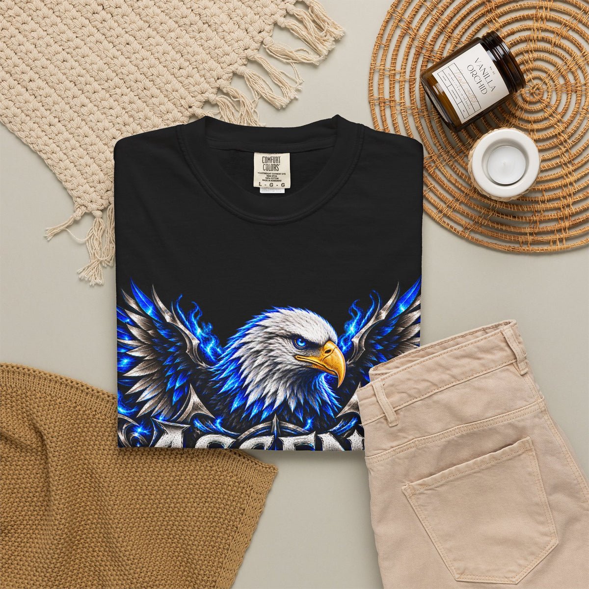 Ascend Eagle T-Shirt — Bold Blue Eagle Graphic Tee