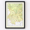 Vintage Map of Yunan China, 1917