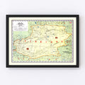 Vintage Map of Sinkiang China, 1917