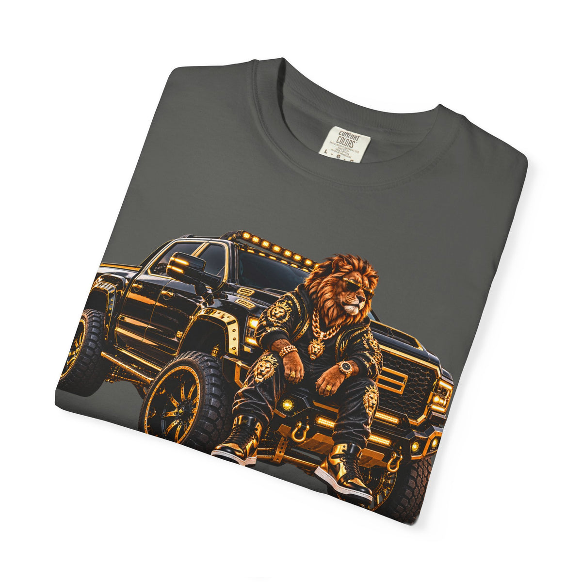 Lion Truck Graphic T-Shirt — Bold Off‑Road Crew Tee