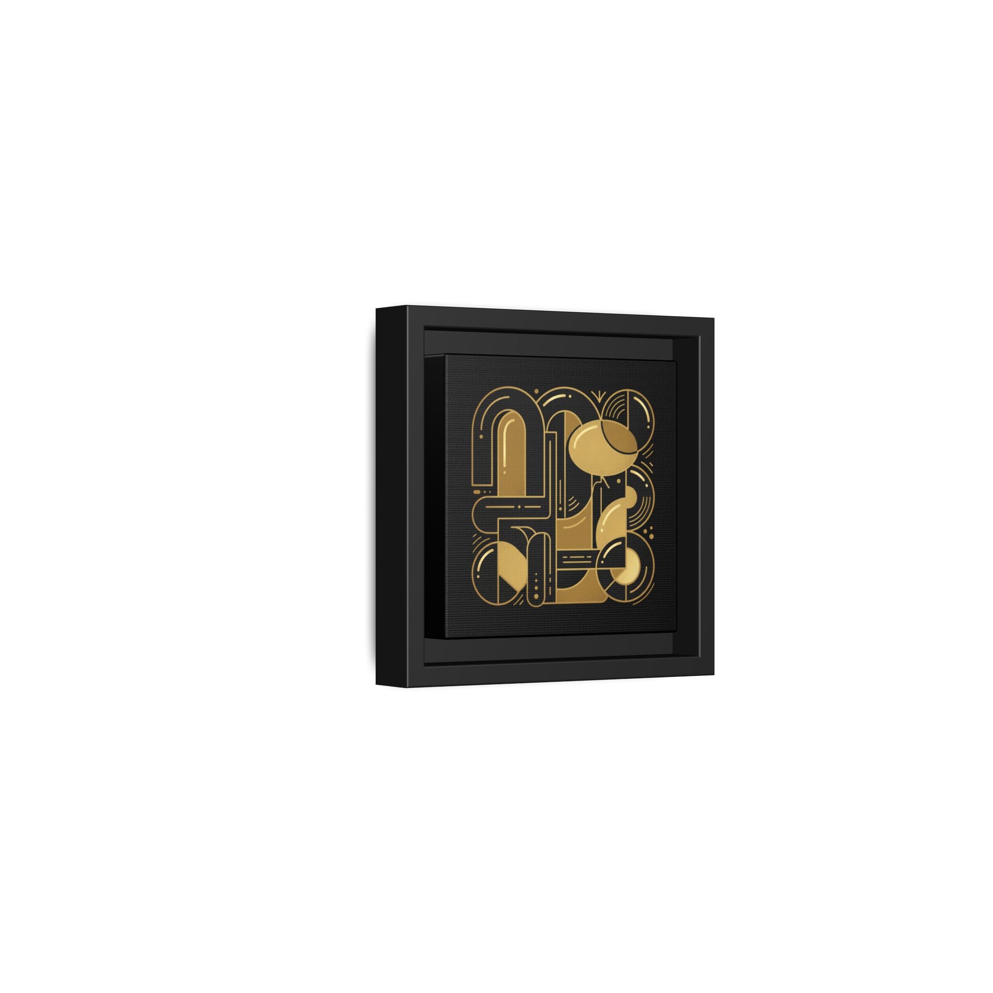 Gold Geometric Art Print — Framed Matte Canvas
