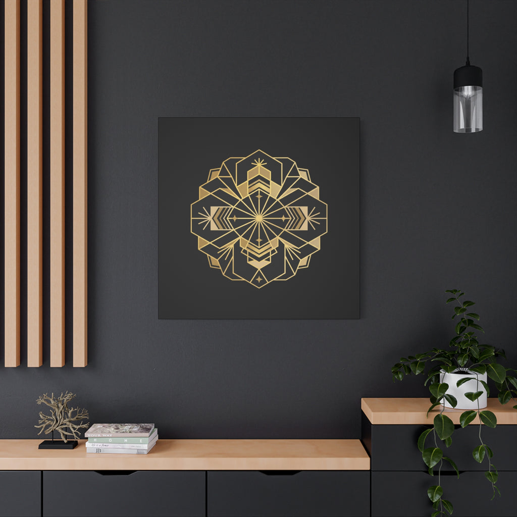 Gold Geometric Mandala Canvas