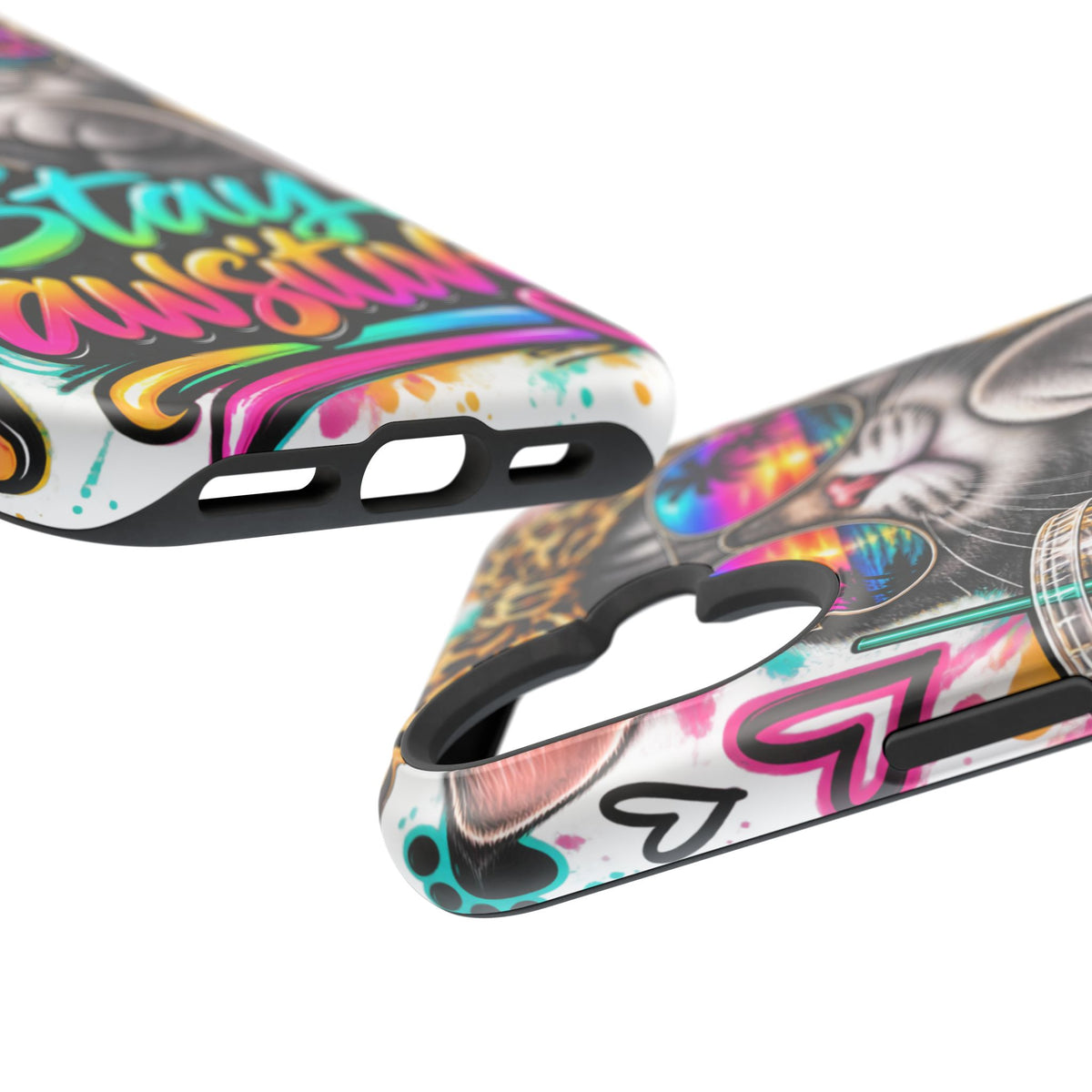 Phone Case — "Stay Pawsitive" Cat Impact-Resistant Case
