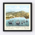 Vintage Map of San Francisco, California 1884