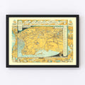 Vintage Map of Los Angeles, California 1932