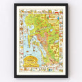 Vintage Map of San Diego, California 1928