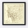 Vintage Map of San Diego, California 1895