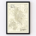 Vintage Map of Dallas, Texas 1925