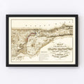 Vintage Map of Manhattan, New York 1868
