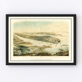 Vintage Map of Manhattan Island, New York 1854
