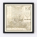 Vintage Map of Philadelphia, Pennsylvania 1819
