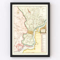 Vintage Map of Philadelphia, Pennsylvania 1753