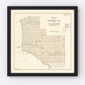 Vintage Map of San Diego, California 1891