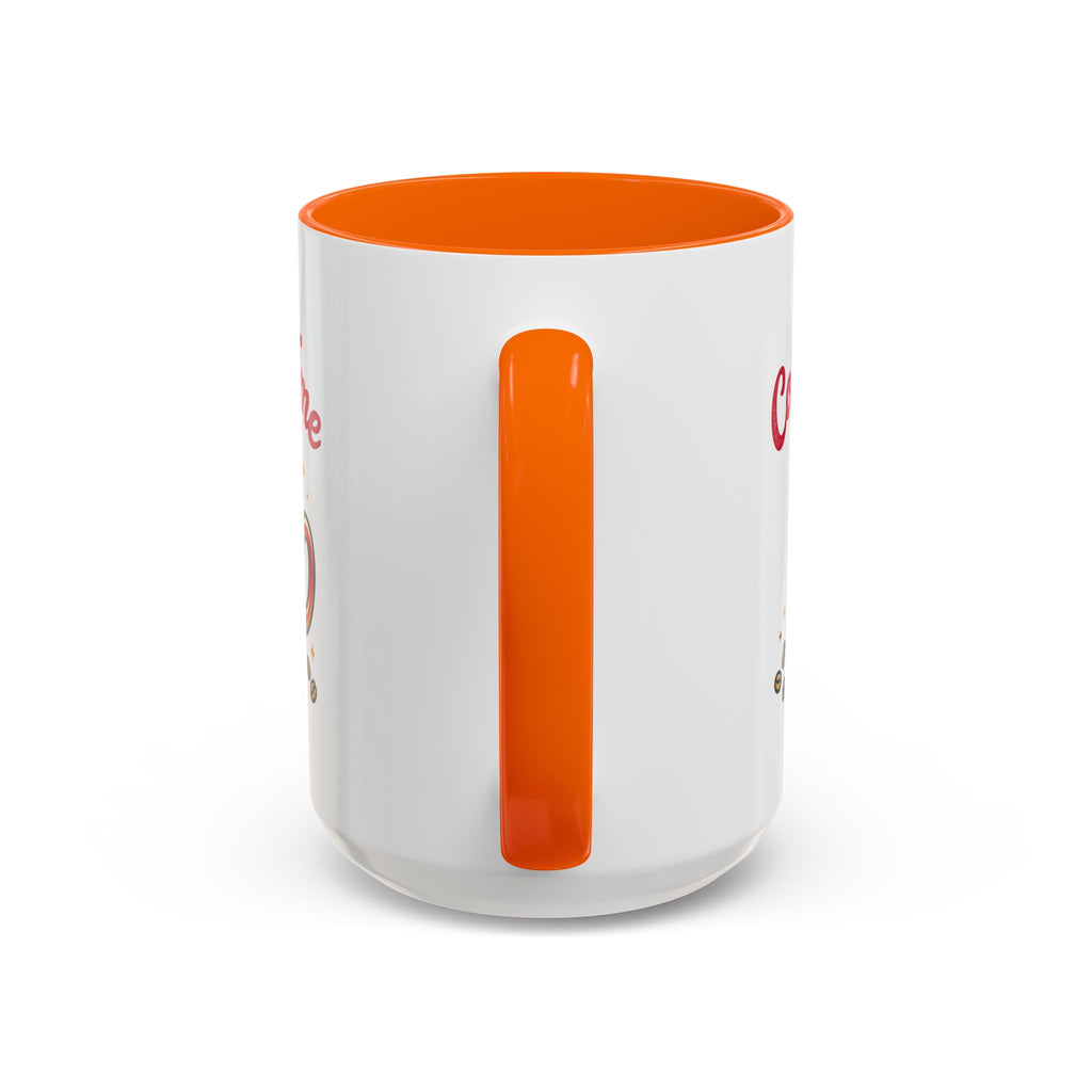 Coffee Mug - "Coffee Time" Red Accent Ceramic Mug (11/15oz)