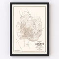 Vintage Map of Austin, Texas 1885