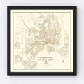 Vintage Map of Jacksonville, Florida 1913