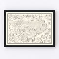 Vintage Map of San Francisco, California 1945
