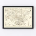 Vintage Map of San Francisco, California 1939