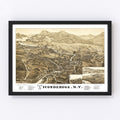Vintage Map of Ticonderoga, New York 1884
