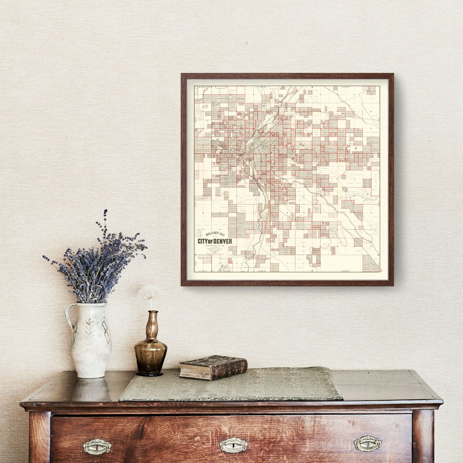 Vintage Map of Denver, Colorado 1890