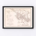 Vintage Map of Boston, Massachusetts 1728