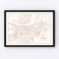 Vintage Map of Nashville, Tennessee 1860