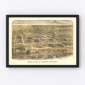 Vintage Map of Memphis, Tennessee 1885