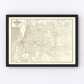 Vintage Map of Memphis, Tennessee 1925
