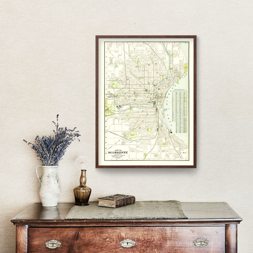 Vintage Map of Milwaukee, Wisconsin 1898