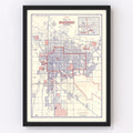 Vintage Map of Tucson, Arizona 1956