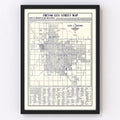 Vintage Map of Fresno, California 1925