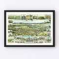 Vintage Map of Fresno, California 1891