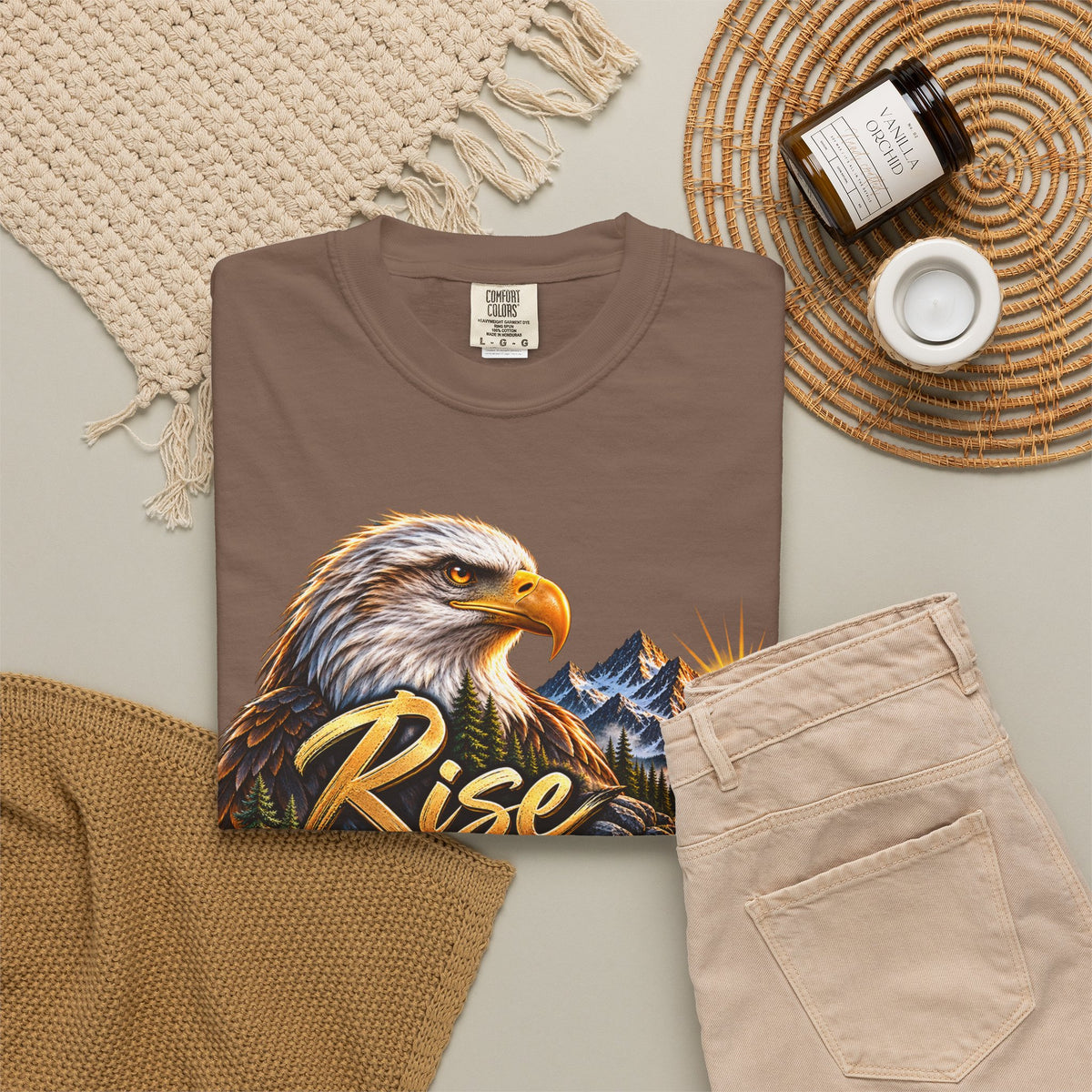 Rise Stronger Every Day Eagle T-Shirt — Motivational Nature Graphic Tee