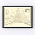 Vintage Map of Long Beach, California 1910