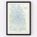 Vintage Map of Minneapolis, Minnesota 1922